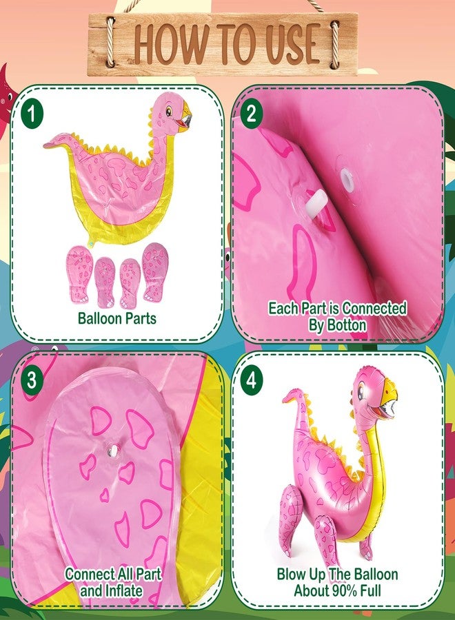 Motionchic 10 Pack Large Dinosaur Balloons for Birthday Party Decor 22-35 in Foil Giant 3D Self Standing Inflatable Blow up Dinosaur Balloons for Dino Jungle Theme Baby Shower Party Supplies - Image 3